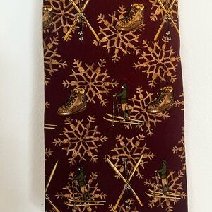 Ralph Lauren Holiday Tie with Ski and Snowflake Motif Christmas tie